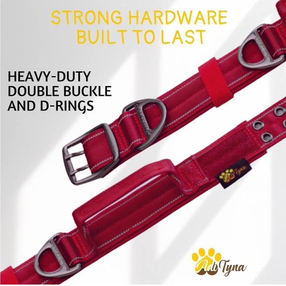 ADITYNA Heavy Duty Dog Collar with Handle - Reflective  size xl - Picture 1 of 5